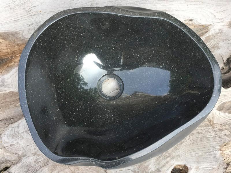 POLISHED STONE WASHBASIN NOIR