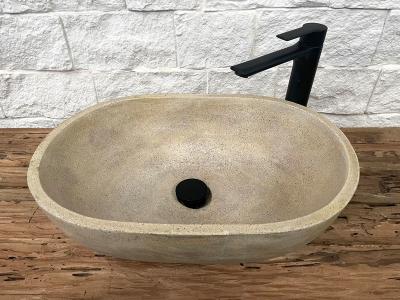 VASQUE À POSER EN PIERRE DE COULEUR SABLE MALTE