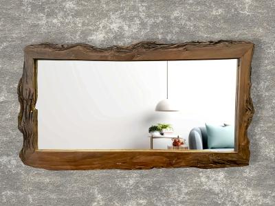 Specchio finestra ad arco 60x90cm, Specchio da parete con cornice in legno  di abete pannello posteriore Naturale - Costway