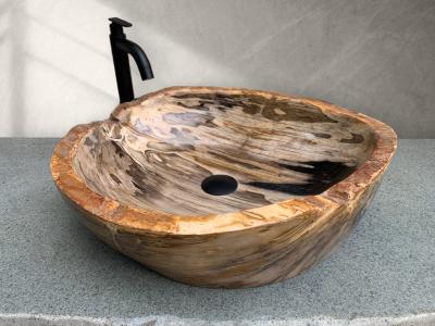 Detail of Petrified wood washbasin Andrea