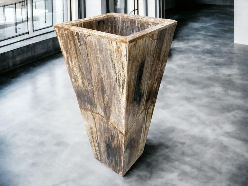 LAVABO A COLONNA IN LEGNO PIETRIFICATO - VERSALLES