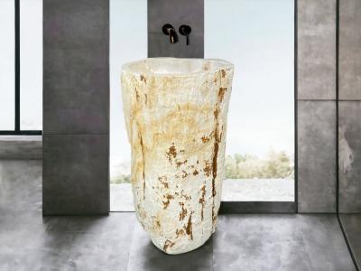 Lavabos Pedestal de Piedra y Madera Petrificada - Arrelart