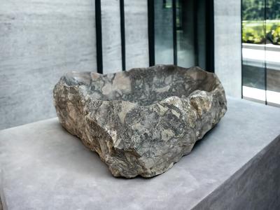 WASCHBECKEN AUS GRAUEM MARMOR NUBA