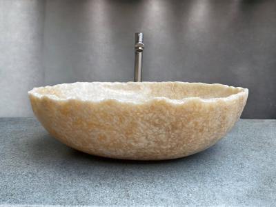 EXCLUSIVO LAVABO DE PIEDRA BEIGE Y MARRON NAKAR