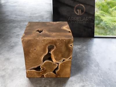 MESA CUBO DE MADERA DE TECA ZANTE