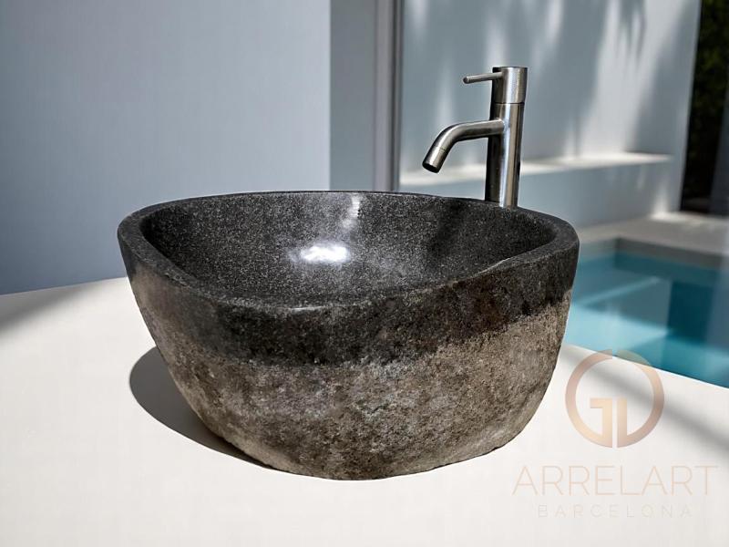 LAVABO DE PIEDRA ENVEJECIDA OSCURA INDO LAVABO DE PIEDRA ENVEJECIDA OSCURA INDO