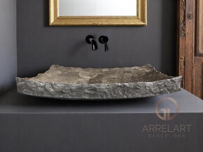 Lavabo de Mármol Rectangular en Barca - Arrelart
