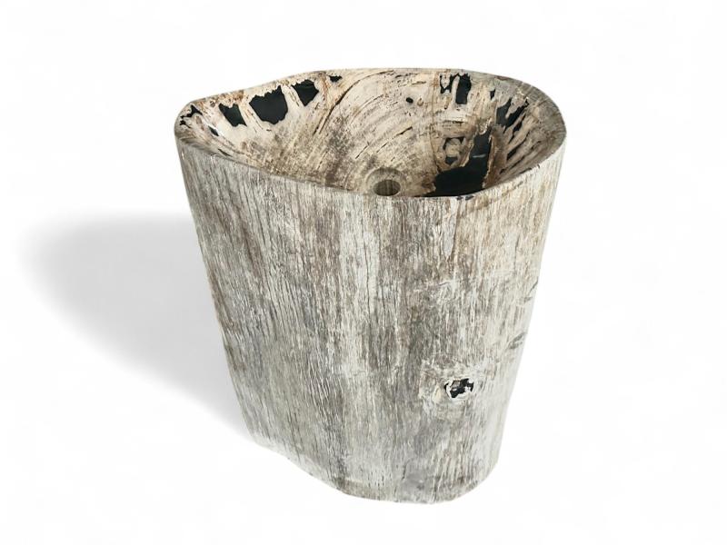 LAVABO SUR PIED EN BOIS PETRIFIE OLBIA