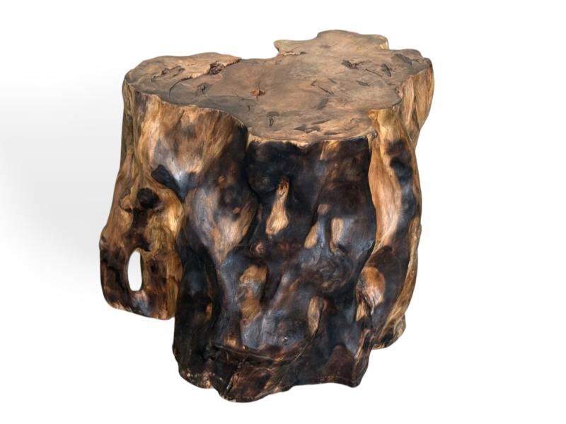 SGABELLO RUSTICO IN LEGNO MASSELLO KINABALU