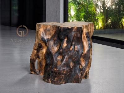 SGABELLO RUSTICO IN LEGNO MASSICCIO KINABALU