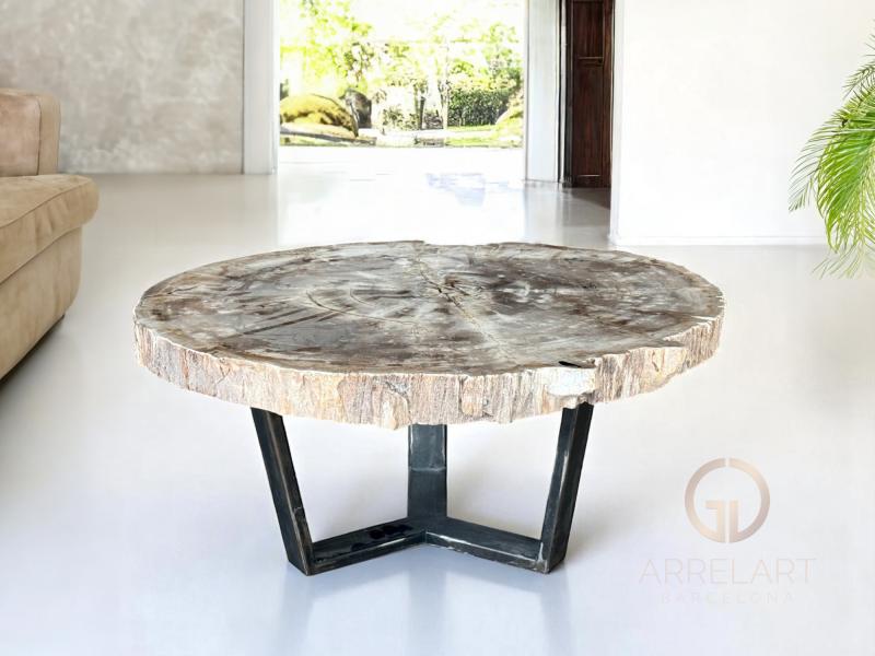 MESA DE CENTRO EXCLUSIVA DE MADERA PETRIFICADA PONZA MESA DE CENTRO EXCLUSIVA DE MADERA PETRIFICADA PONZA