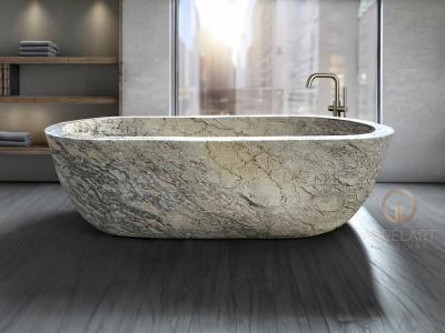 BAIGNOIRE EN MARBRE GRIS PORTIER