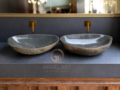 SET WASHBASIN RIVER STONE DORIAN