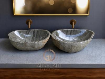 SET WASHBASIN RIVER STONE RIVER