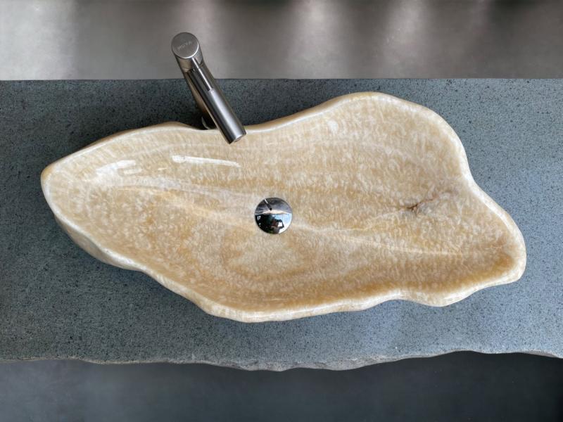 LAVABO GRANDE BEIGE DE PIEDRA - HELSINKI