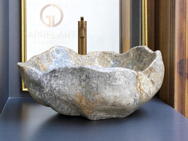 MARBLE WASHBASIN IN NATURAL COLOURS VINCI MARBLE WASHBASIN IN NATURAL COLOURS VINCI
