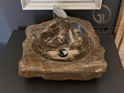 VASQUE EN BOIS PETRIFIE NICOLA