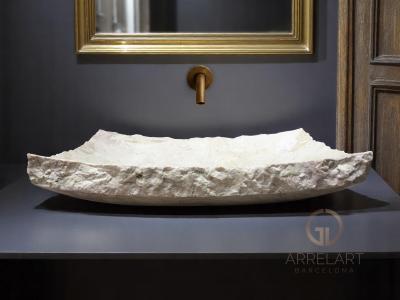 LAVABO DA APPOGGIO RETTANGOLARE IN MARMO SUNNY