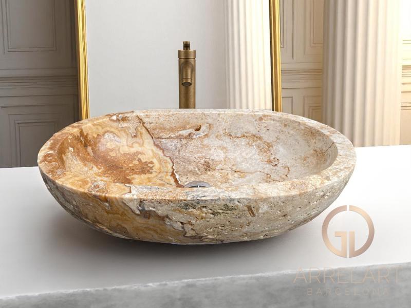 LAVABO NOBLE DE PIEDRA ONIX TRAVERTINE LAVABO NOBLE DE PIEDRA ONIX TRAVERTINE