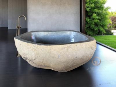 GREY NATURAL STONE BATHTUB
