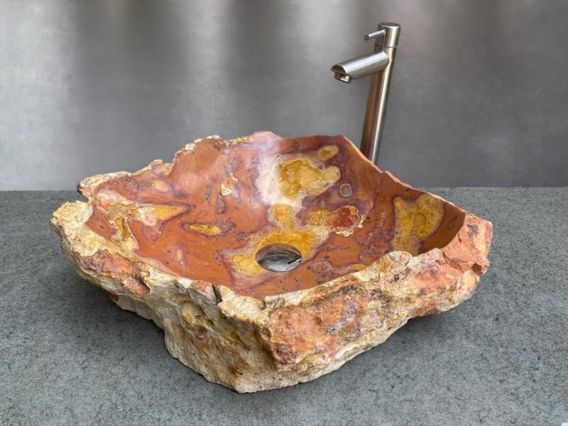 LAVABO DE MARMOL ROJO FLORIDA