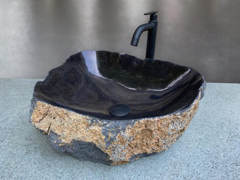 EXCLUSIVO LAVABO DE PIEDRA VOLCANICA BLACK SAND