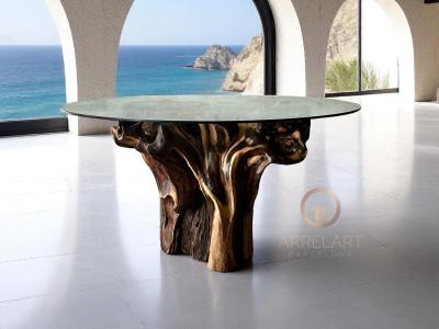 BASE DE TABLE EN BOIS DE RACINE DE SONOKELING