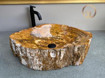 OCCRE WASCHBECKEN AUS VERSTEINERTEM HOLZ AFRICA