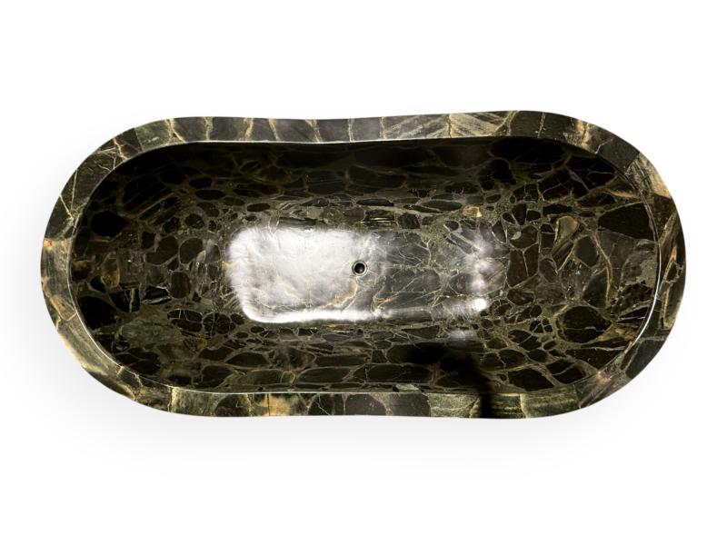 BADEWANNE AUS FOSSILEM HOLZ EDEN NOIR