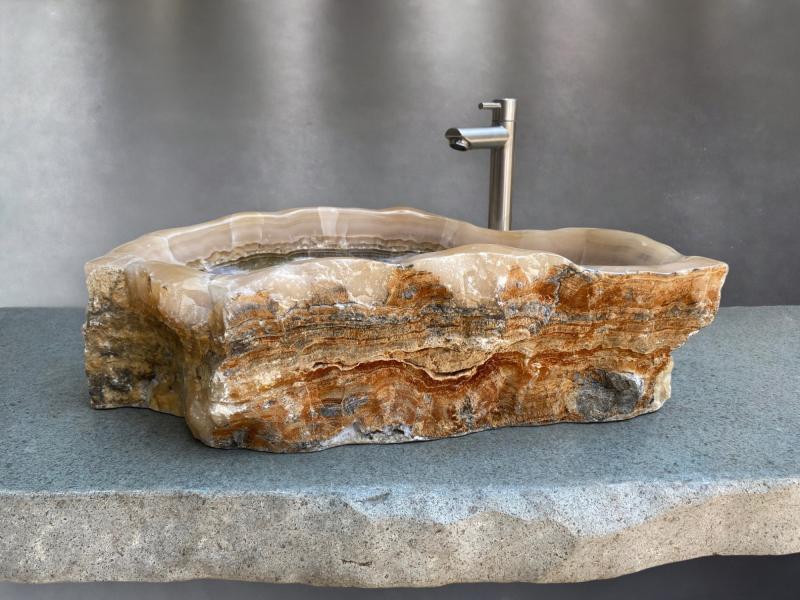 LAVABO AMBAR DE PIEDRA SEMIPRECIOSA NATURAL JUWEL