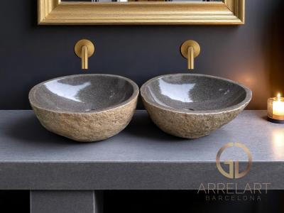SET WASHBASIN RIVER STONE RIVER