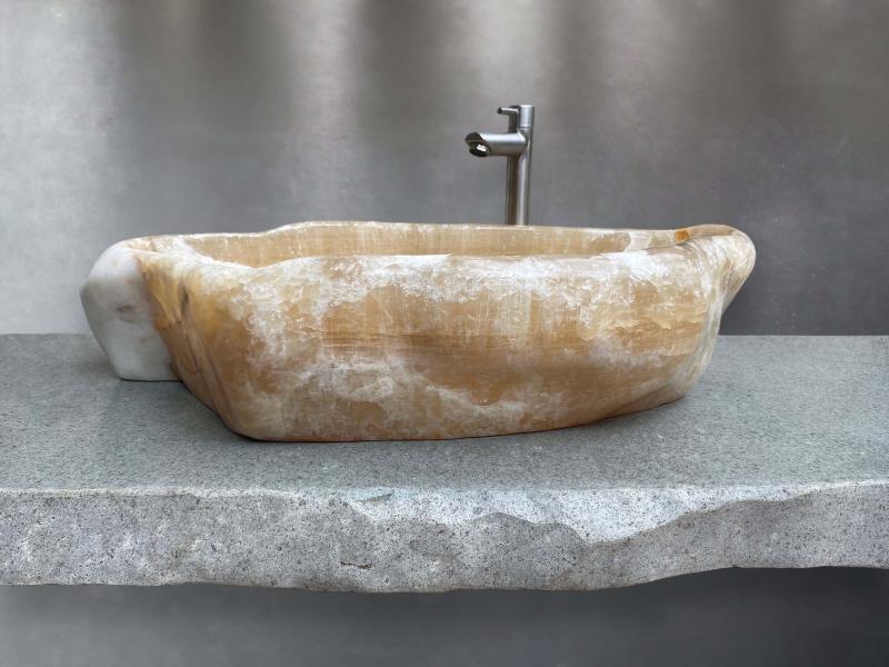 LAVABO AMBAR DE PIEDRA SEMIPRECIOSA NATURAL JUWEL