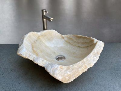 Weißes Naturstein-Waschbecken Rom