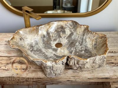 VASQUE A POSER DESIGN EN BOIS PETRIFIE MOON