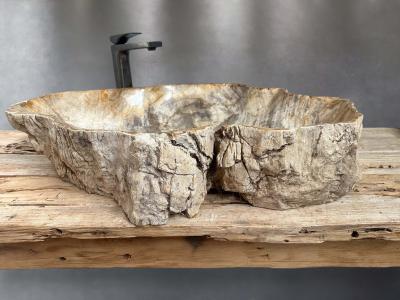 VASQUE DESIGN EN BOIS PETRIFIE MOON