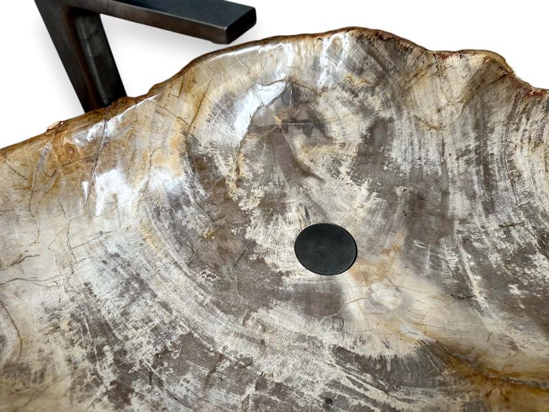 ECHTES WASCHBECKEN AUS VERSTEINERTEM HOLZ MOON