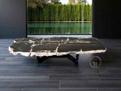 LARGE BLACK STONE COFFEE TABLE ARUSHA