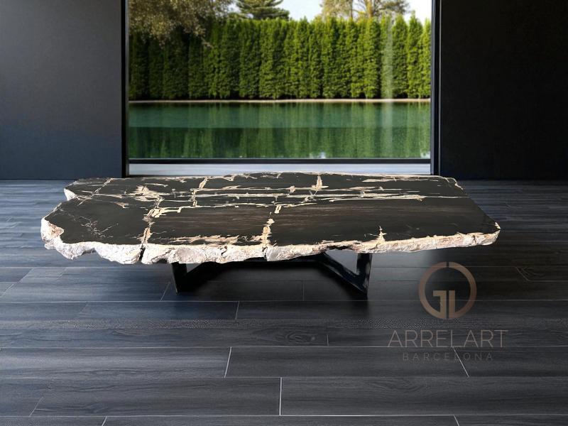 LARGE BLACK STONE COFFEE TABLE ARUSHA LARGE BLACK STONE COFFEE TABLE ARUSHA