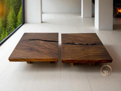 SET OF 2 WOOD COFFEE TABLES ISCHIA