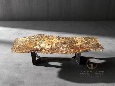 MESA DE CENTRO COLORIDA DE MADERA