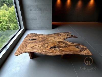 MESA CON PATAS DE MADERA EXOTICA JAMAICA