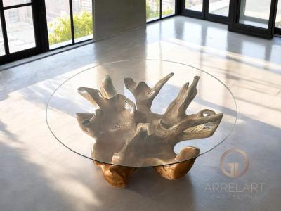 ROOT COFFEE TABLE WITH GLASS MONTREUX