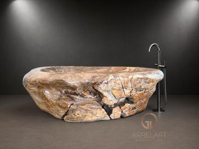 BADEWANNE AUS VERSTEINERTEM HOLZ THE TREASURE