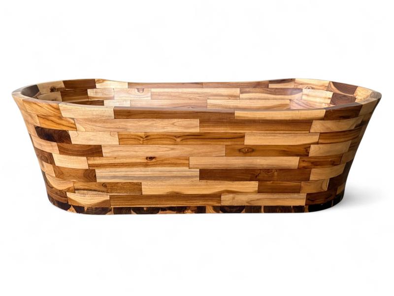 FREISTEHENDE BADEWANNE AUS TEAKHOLZ JEWEL