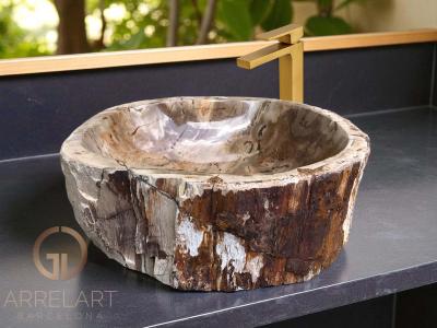 LAVABO DE MADERA FOSILIZADA LOMBOK