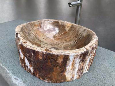 ACHETER VASQUE A POSER EXCLUSIF EN BOIS PETRIFIE LOMBOK