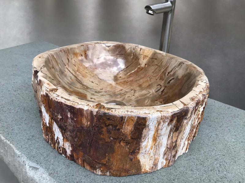 ACHETER VASQUE A POSER EXCLUSIF EN BOIS PETRIFIE LOMBOK