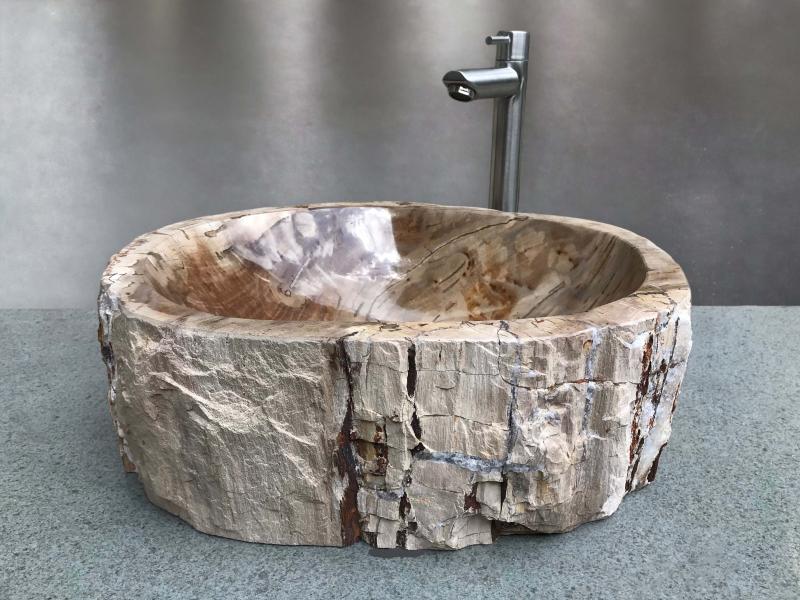 LAVABO DE PEDRA MARRO  LOMBOK