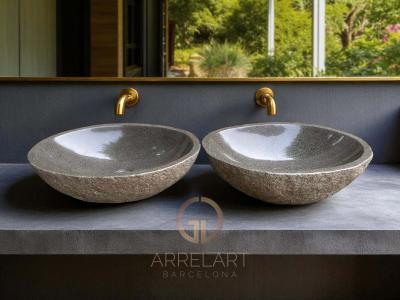 SET WASHBASIN RIVER STONE RIVER