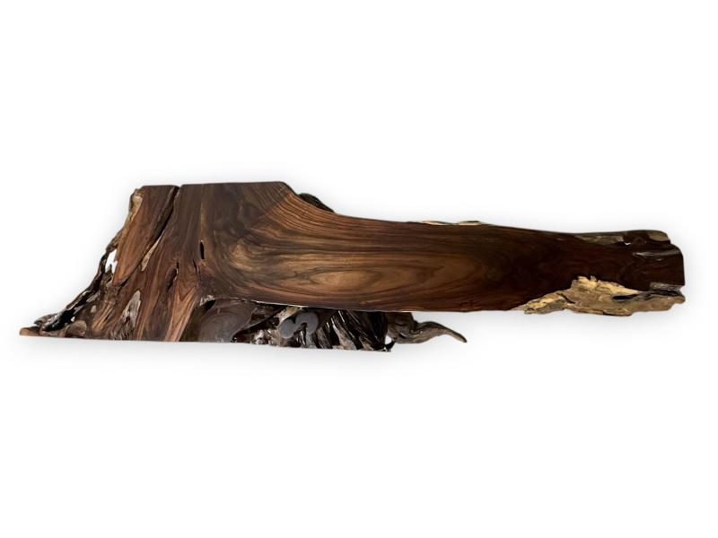 DETAIL OF TEAK WOOD CONSOLE DARUMA
